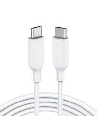 Anker Type - C To Type - C Cable (6ft, 60W, Braided) - White - Elite Phones