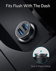 Anker Ultra - Compact 24W Car Charger With 2 PowerIQ Ports - Power Drive 2 Alloy - Black - Elite Phones