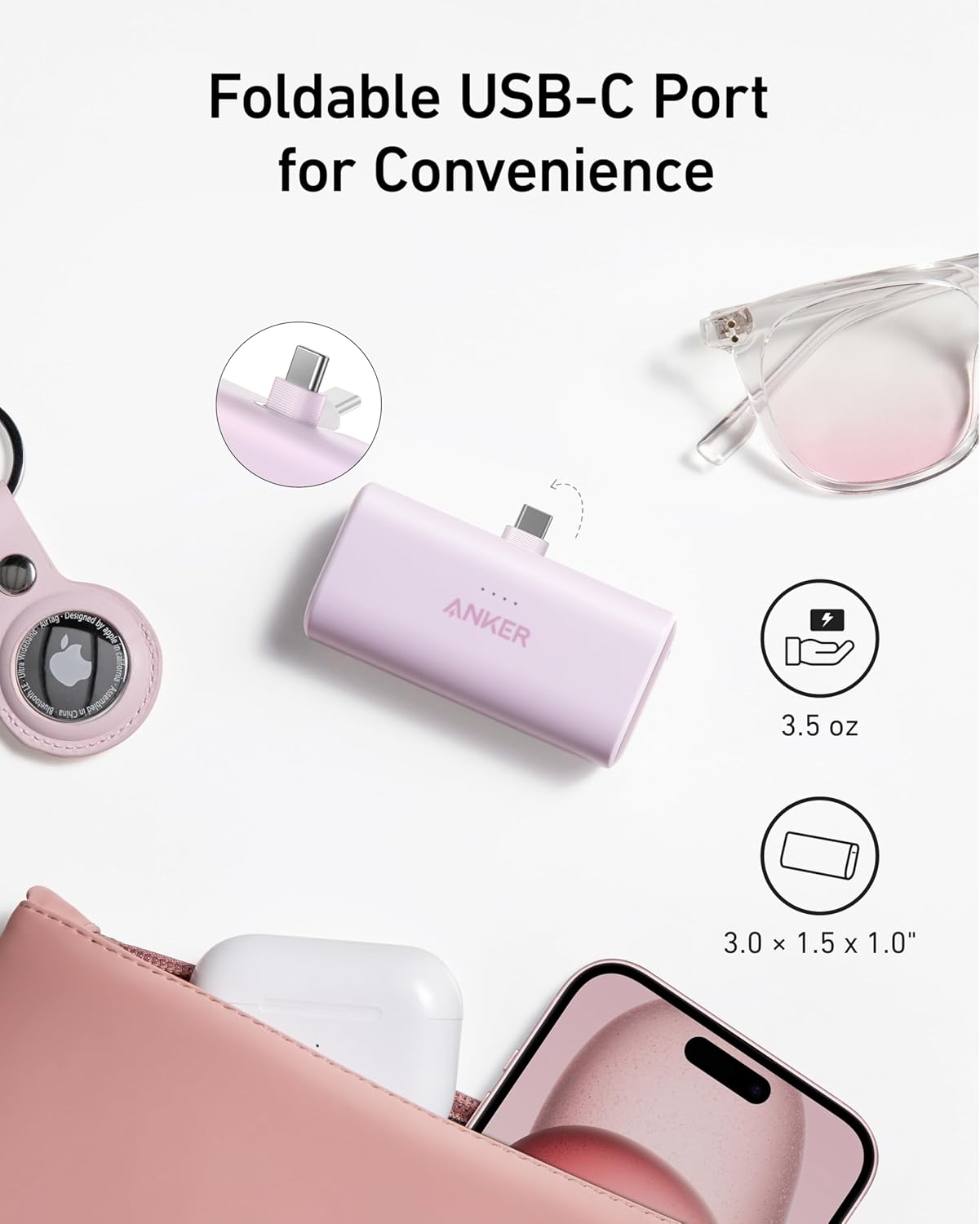 Anker Wireless Power Bank 22.5w 5000k Compact With Foldable USB - C Connector - Elite Phones