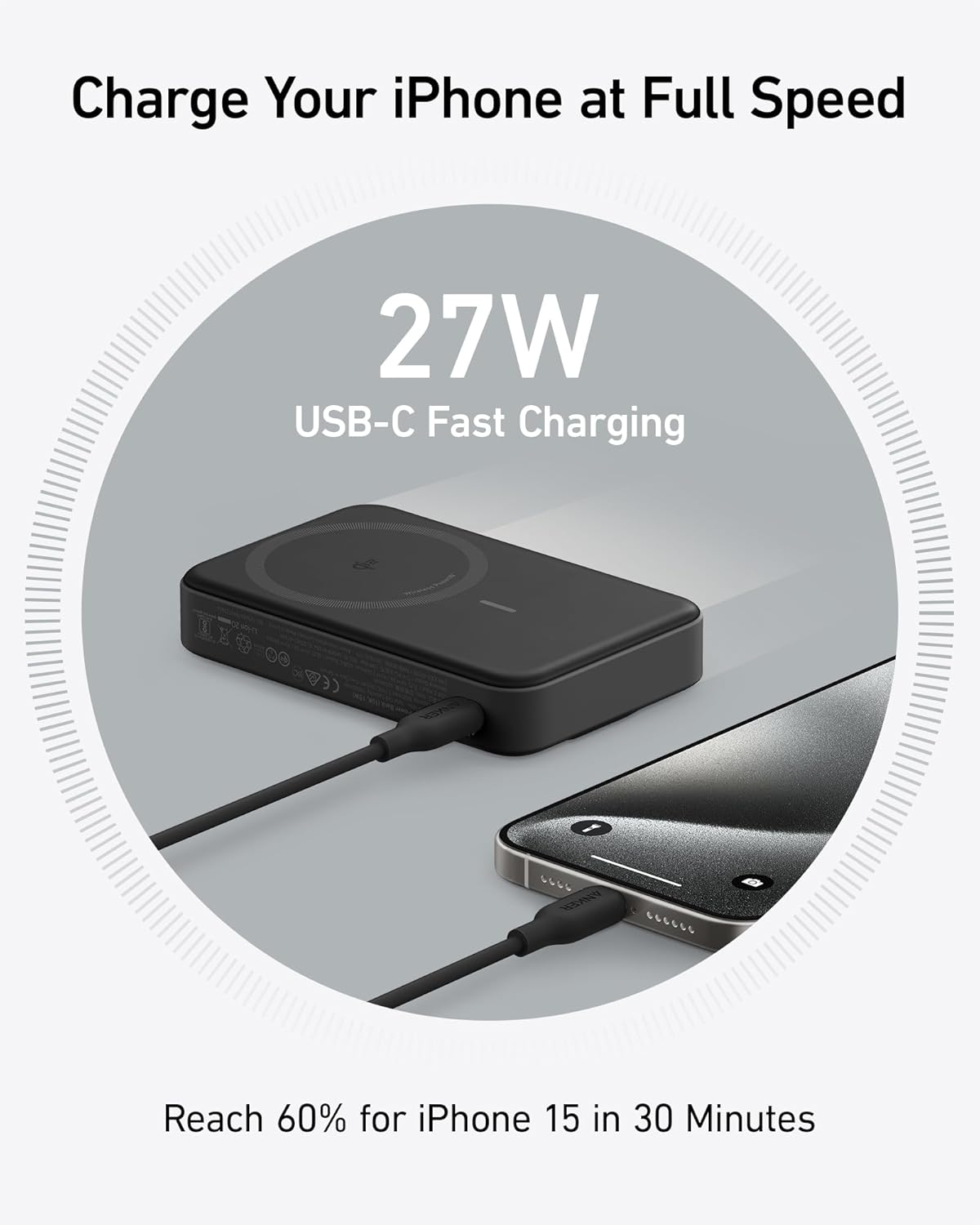 Anker Wireless Power Bank 2X Faster 10k magnatic with stand - Elite Phones