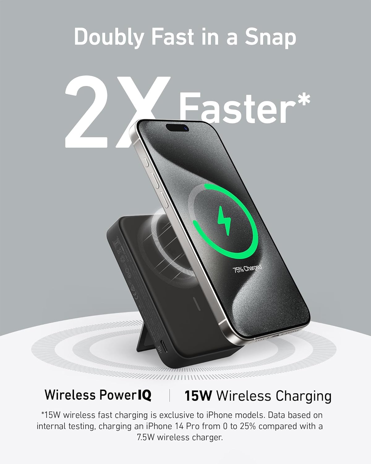 Anker Wireless Power Bank 2X Faster 10k magnatic with stand - Elite Phones