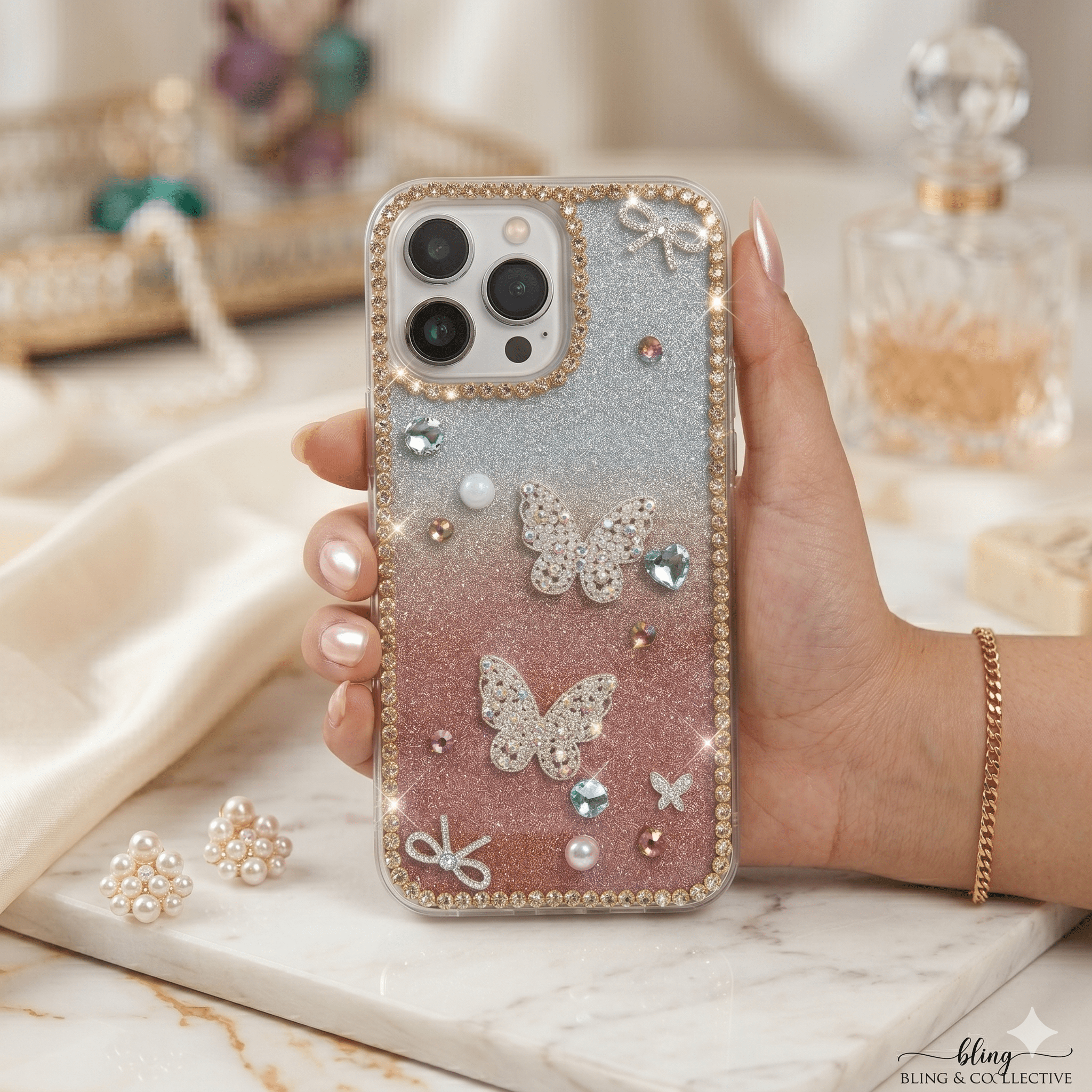 Aurora Pearl & Diamond Luxe Cover - Elite Phones