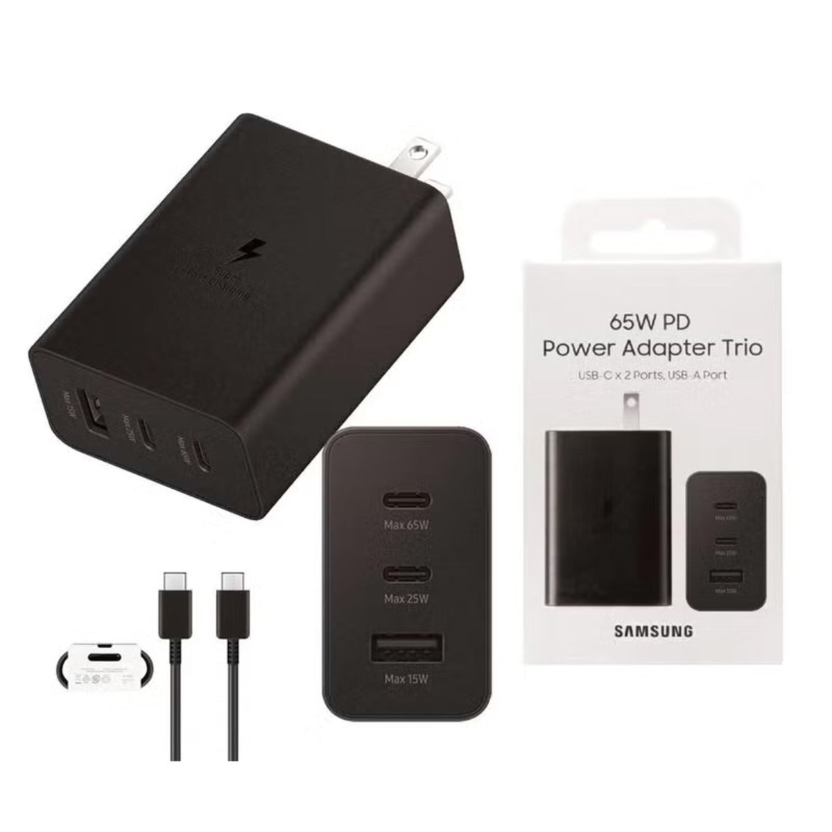 Samsung 65W PD Power Adapter Trio - Black