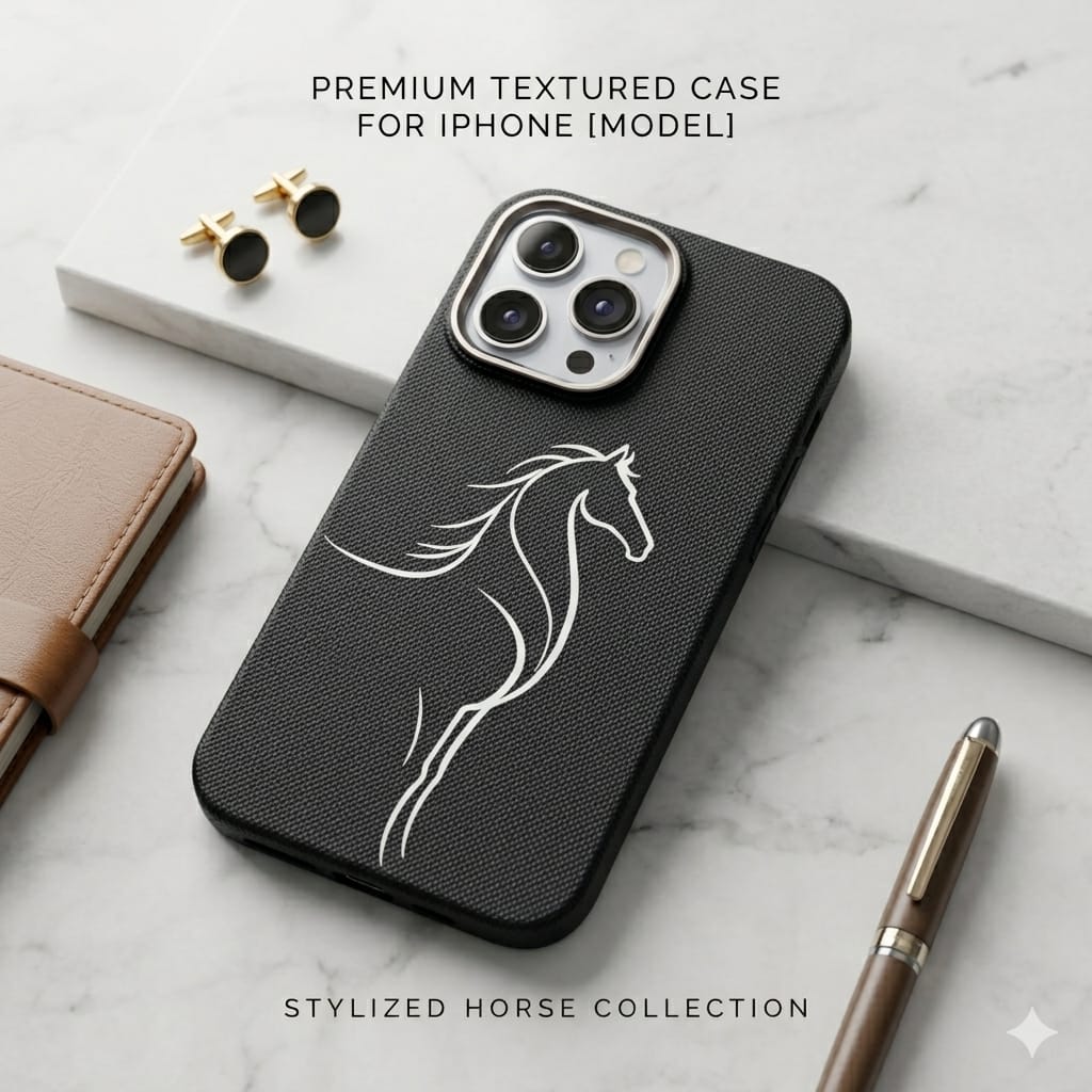 Carbon Fiber Magsafe Slim Case With Horse - Elite Phones
