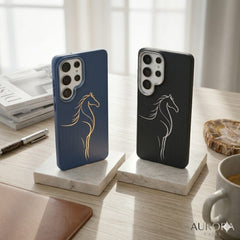 Carbon Fiber Magsafe Slim Case With Horse for Samsung - Elite Phones