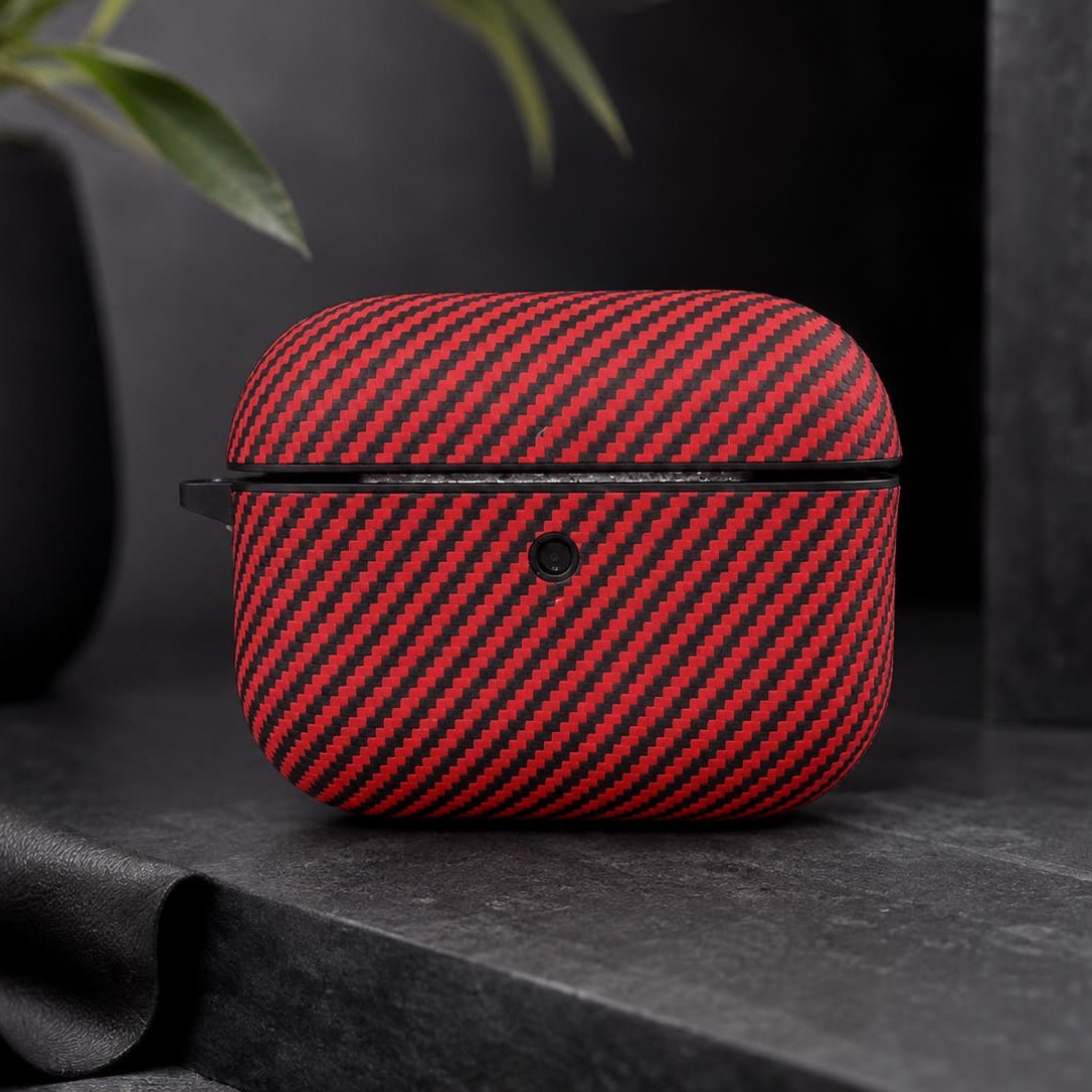 Carbon Fiber Pattern AirPods Pro 3 Case Cover (Red & Black) - Elite Phones