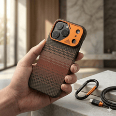 Carbon Fiber Super Slim Case magsafe with Aluminum Shield on Camera - Elite Phones