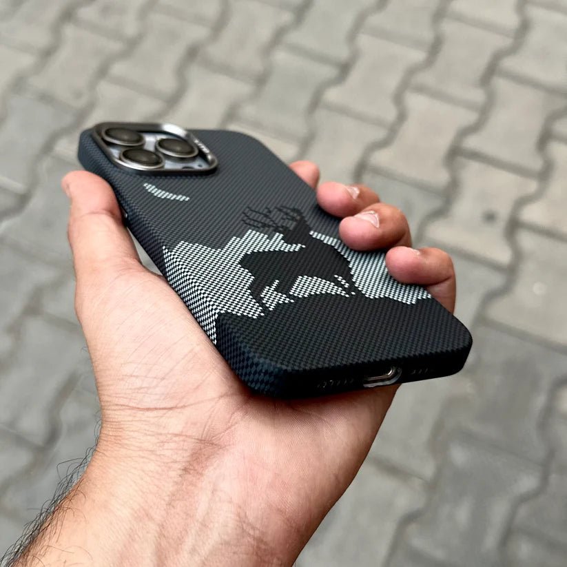 Carbon Texture Case With Magsafe - Grey With Deer Design - Elite Phones