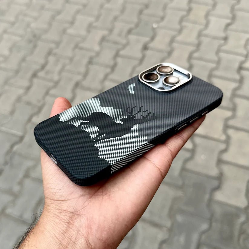 Carbon Texture Case With Magsafe - Grey With Deer Design - Elite Phones