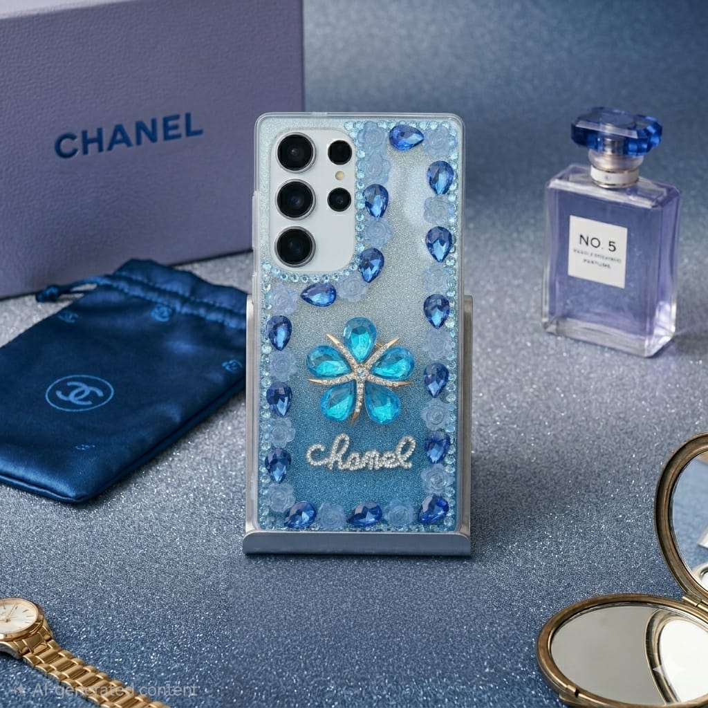 Fancy Flowers With Studs And Glitter - Elite Phones