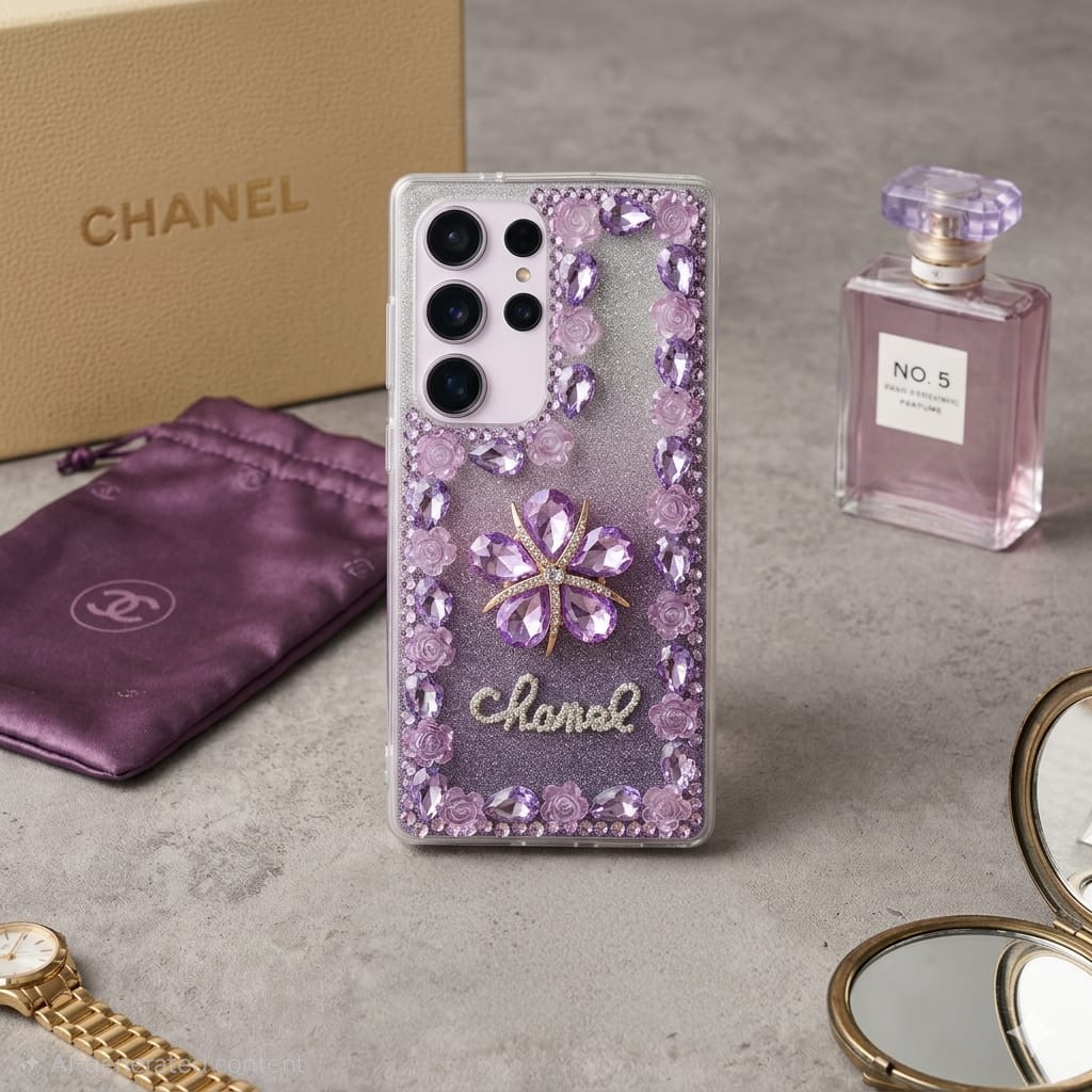 Fancy Flowers With Studs And Glitter - Elite Phones