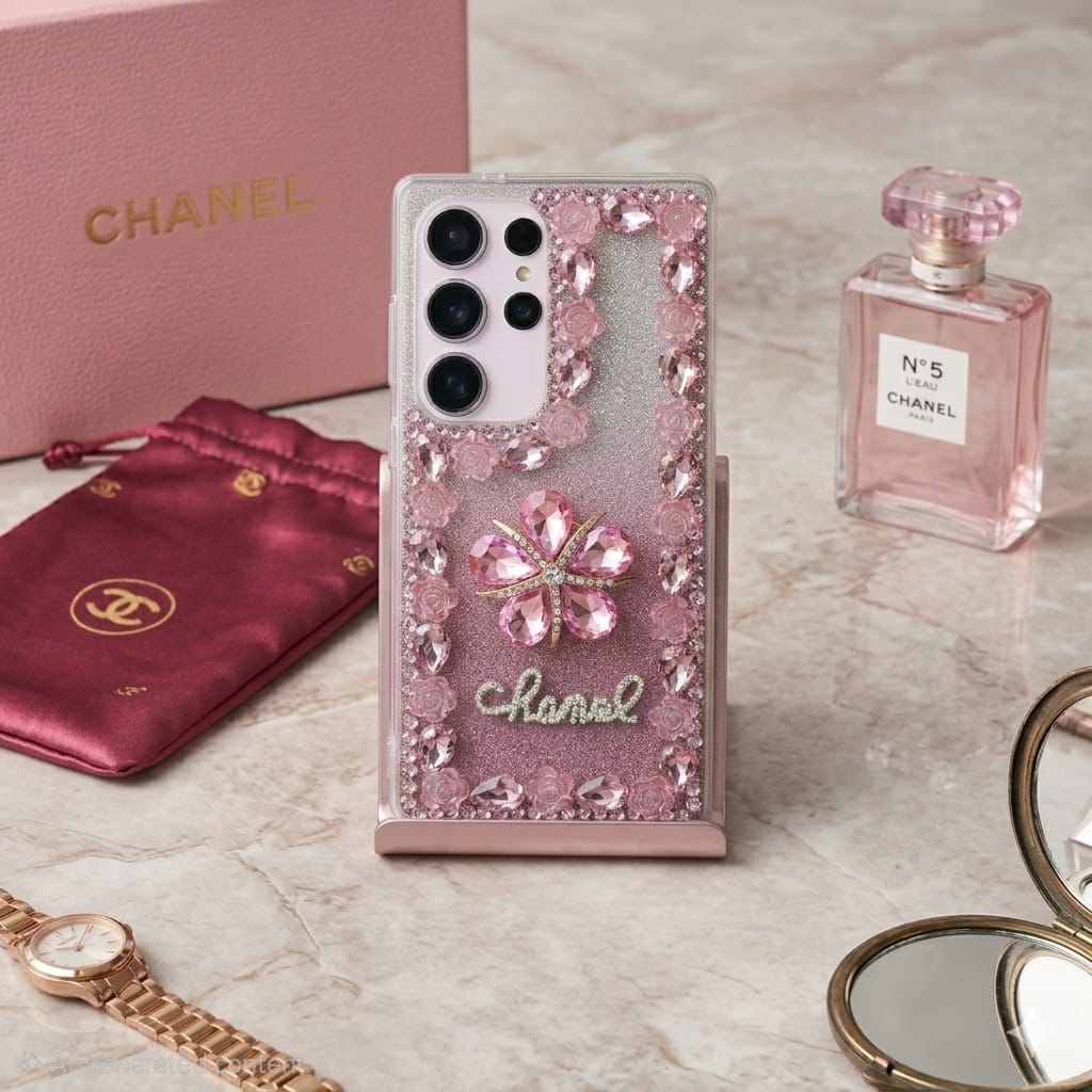 Fancy Flowers With Studs And Glitter - Elite Phones