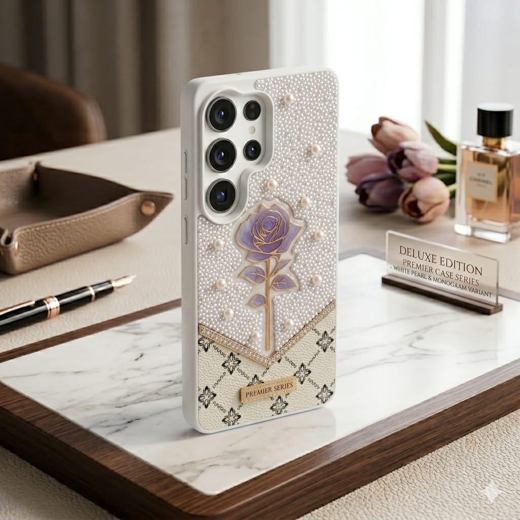 Fancy Ladies Design Flower With Pearl For Samsung - Elite Phones