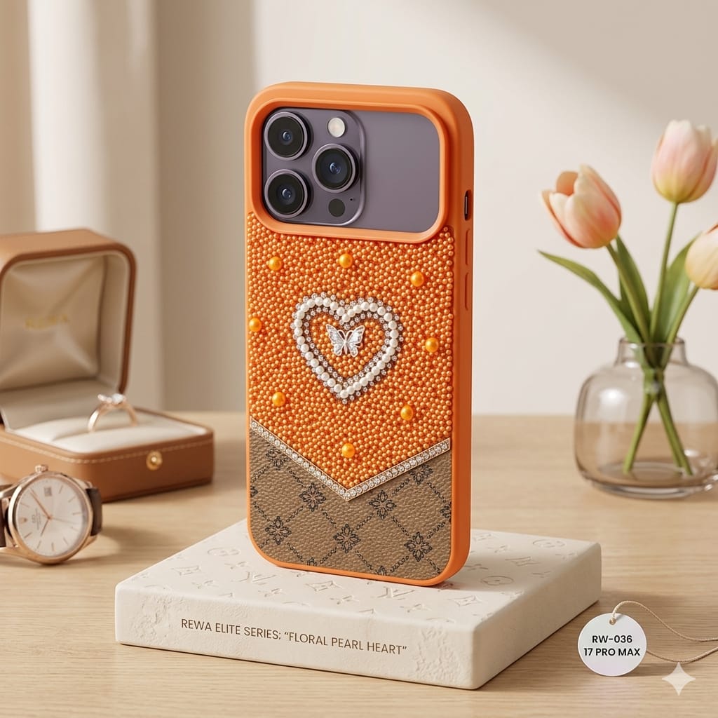 Fancy Ladies Design Heart With Pearl For I phone - Elite Phones