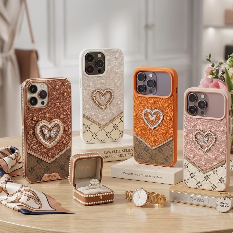 Fancy Ladies Design Heart With Pearl For I phone - Elite Phones
