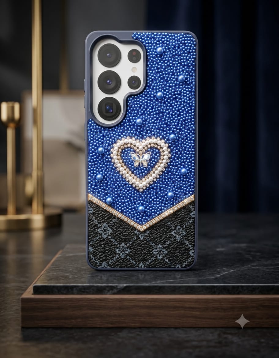 Fancy Ladies Design Heart With Pearl For Samsung - Elite Phones