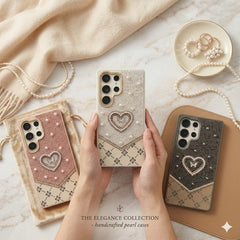 Fancy Ladies Design Heart With Pearl For Samsung - Elite Phones