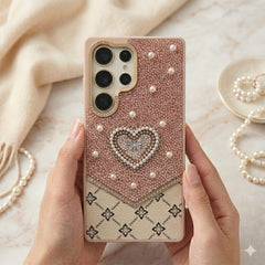 Fancy Ladies Design Heart With Pearl For Samsung - Elite Phones