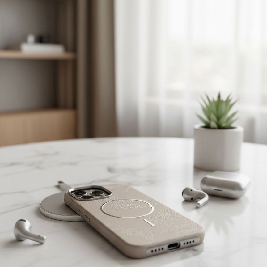Floral Etched Leather MagSafe Case - Elite Phones
