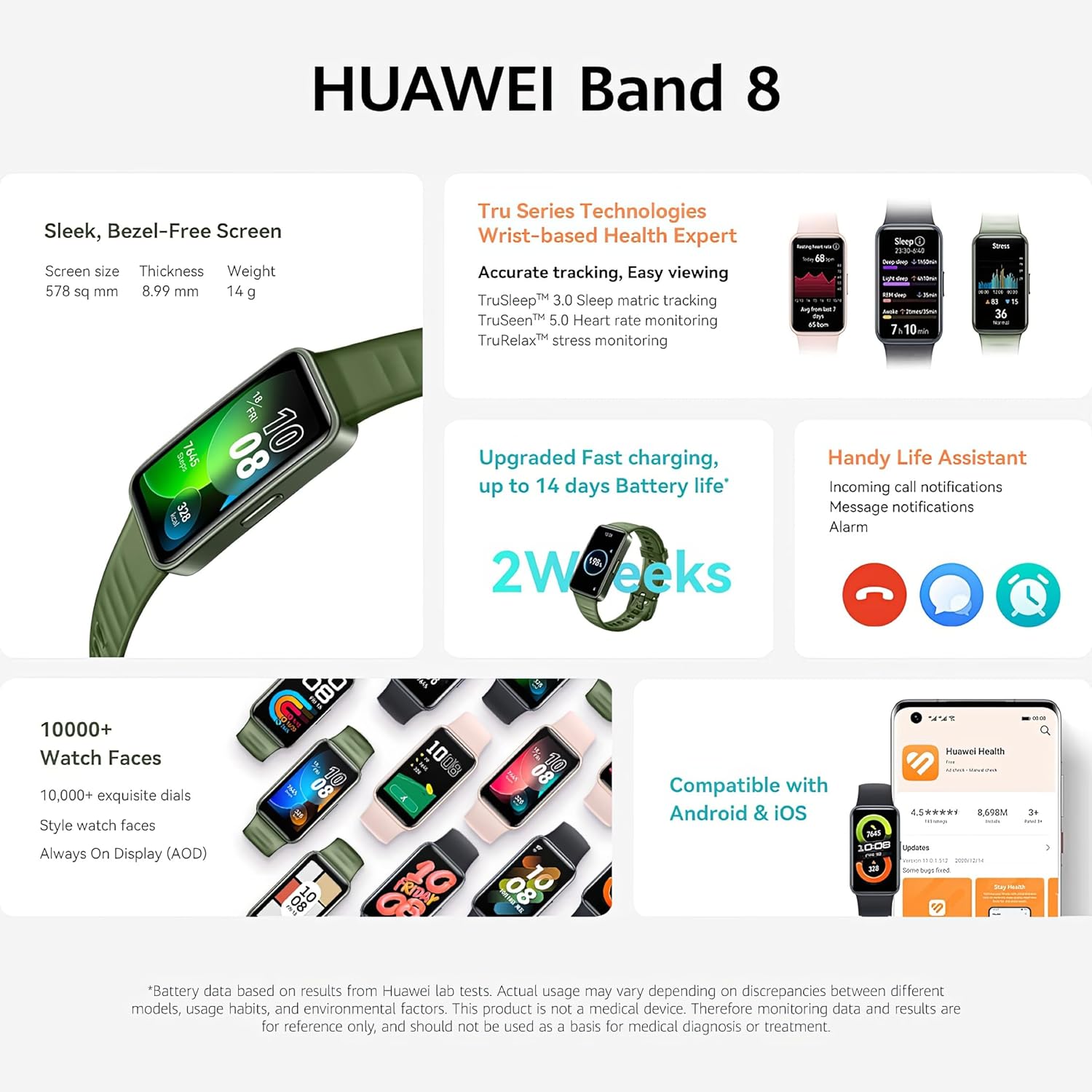Huawei Smart Watch Band 8 - Black - Elite Phones