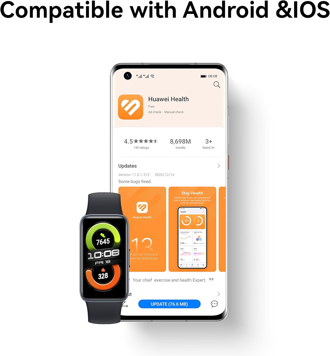 Huawei Smart Watch Band 8 - Black - Elite Phones