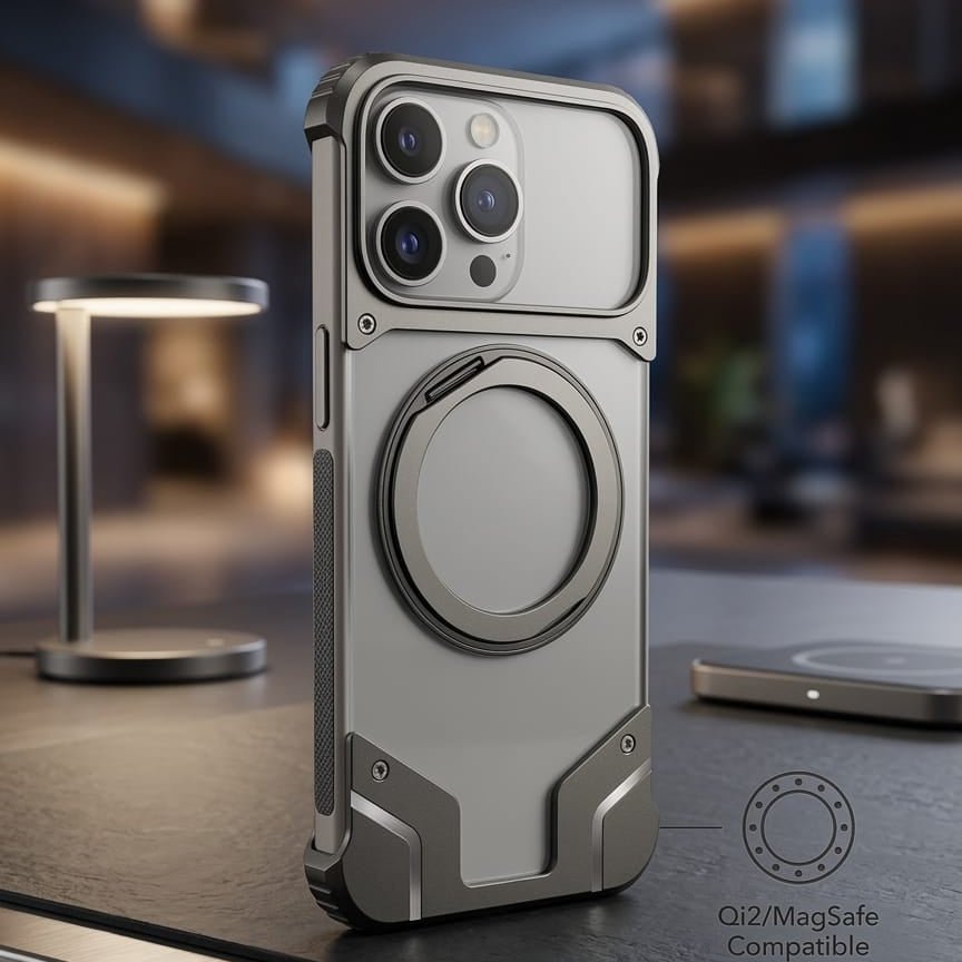 Industrial Mechanical Magnetic Armor Case (360° Rotating Ring Edition) - Elite Phones