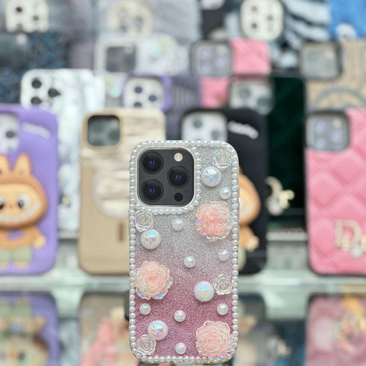 Ipefet Gliter With Flower&Pearl - Elite Phones