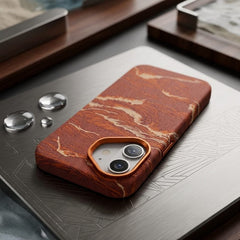 Japanese Art Ukiyo-e Ocean Wave Texture Leather Case - Elite Phones