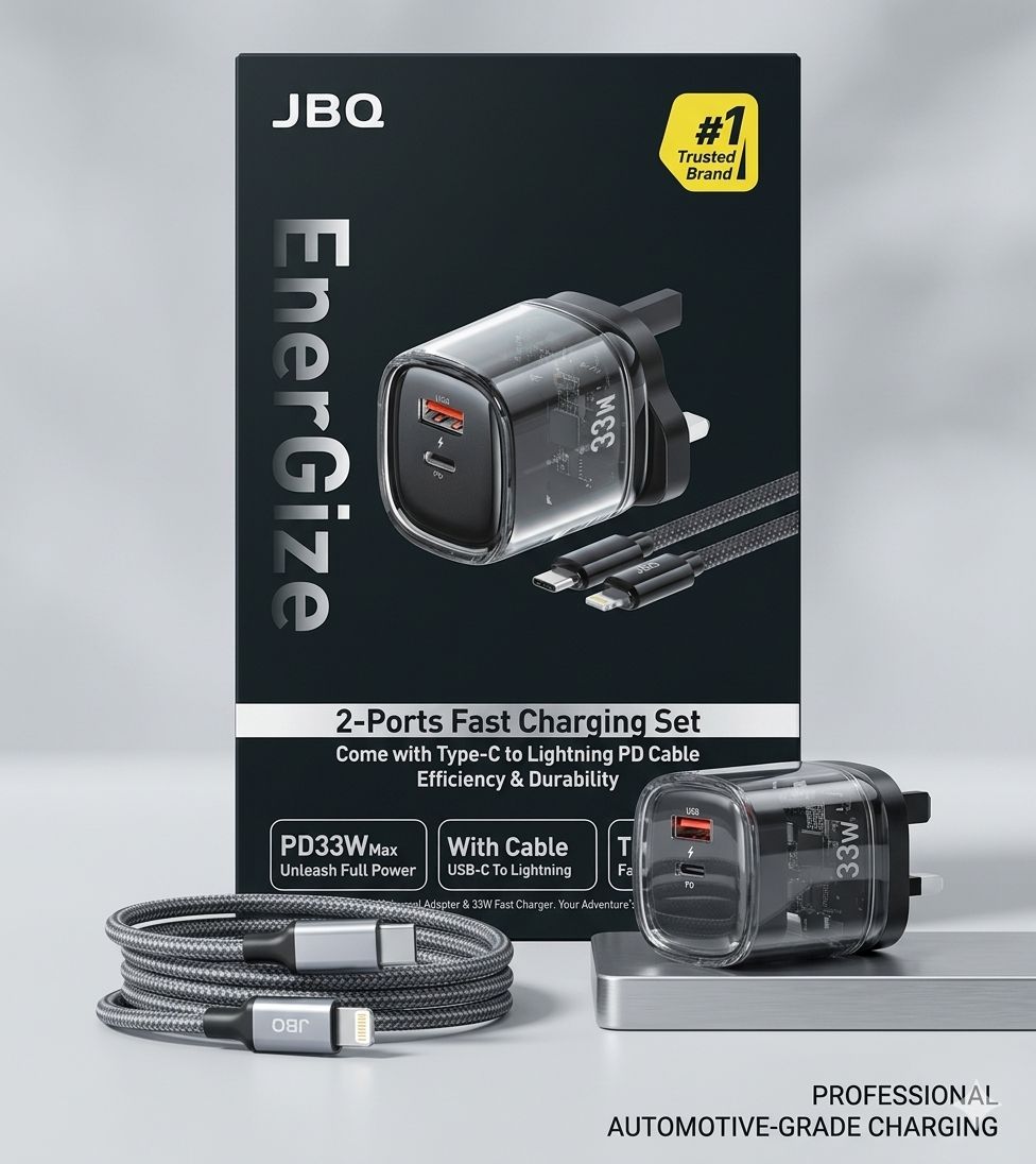 JBQ EnerGize 2 - Ports Fast Charging Set 33W With Lighting Cable - Elite Phones