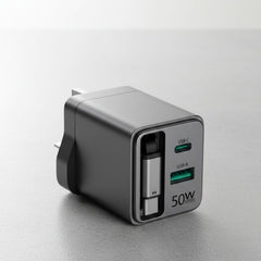 JBQ Super Fast Charging Adapter 50W Retractable Cable - Elite Phones