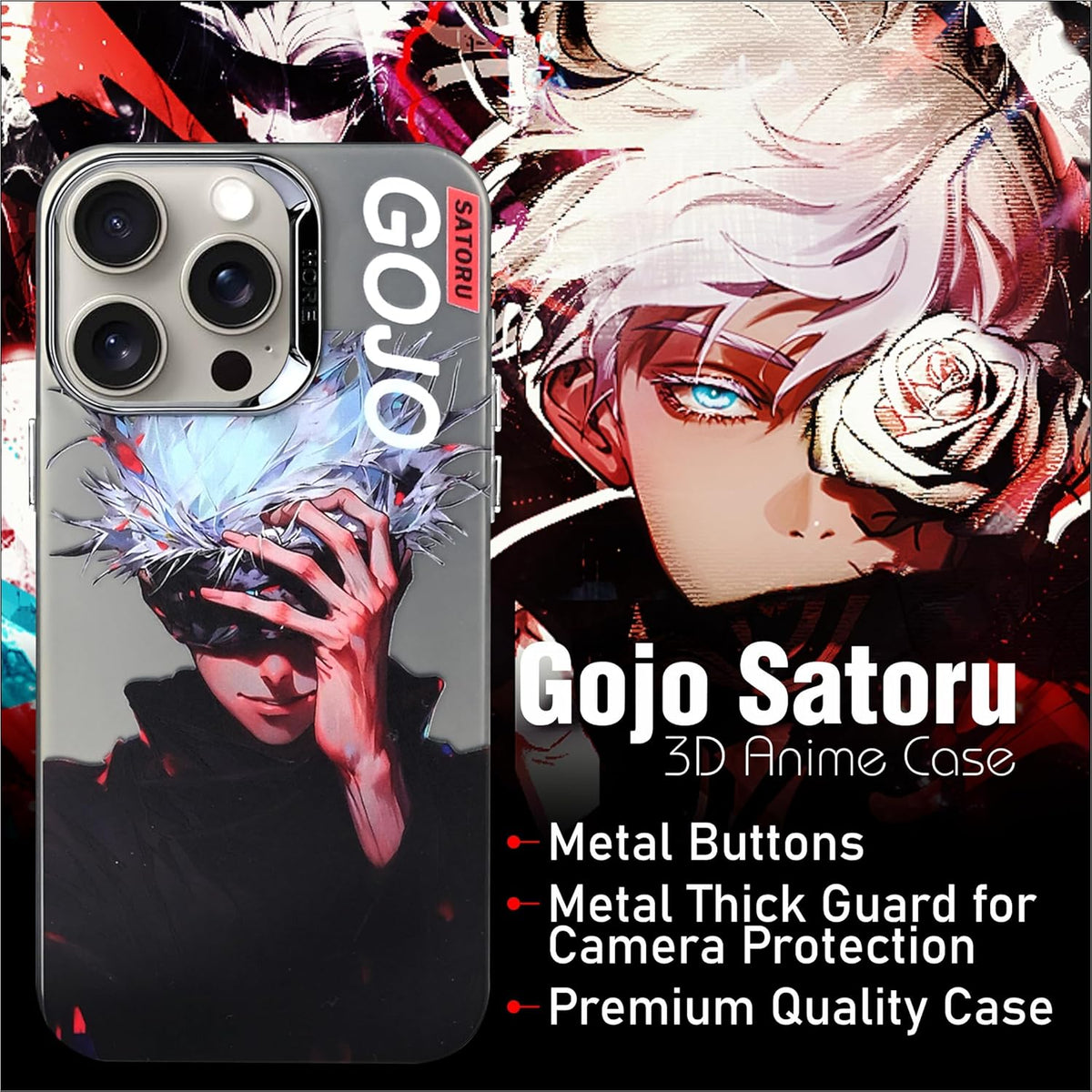 Jujutsu Kajsen Gojo Satoru Close Eyes - Elite Phones