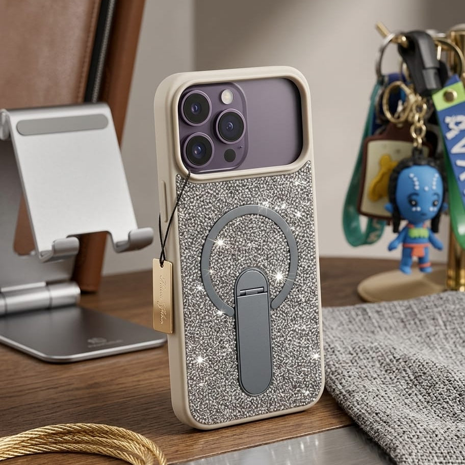 Luxury Diamond Glitter Case with Magnetic Ring Kickstand - Elite Phones