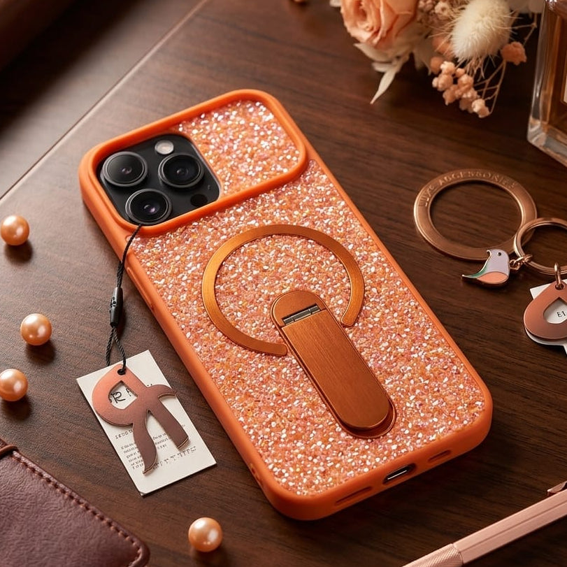 Luxury Diamond Glitter Case with Magnetic Ring Kickstand - Elite Phones