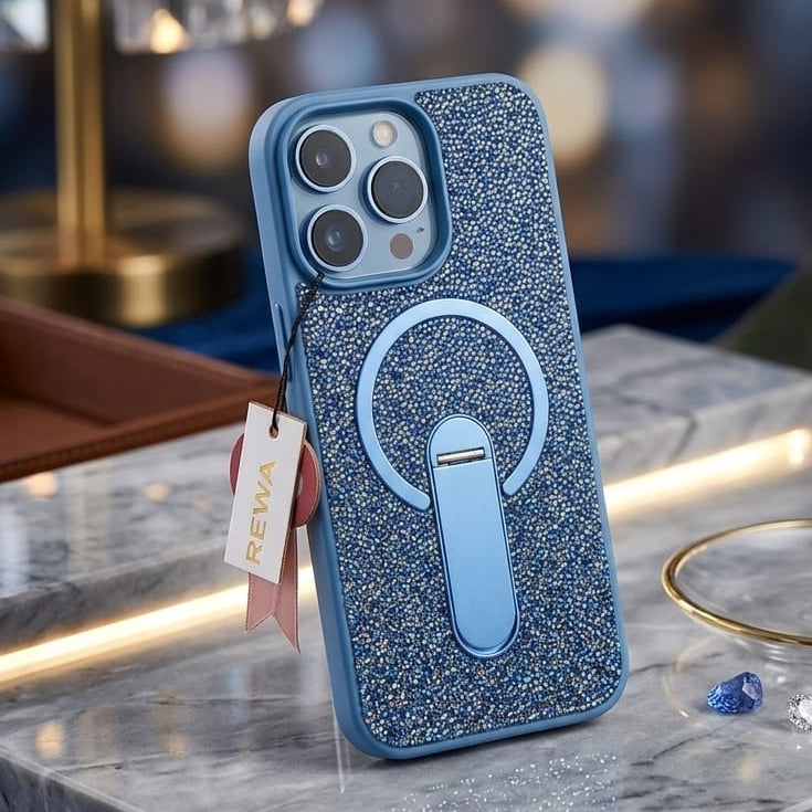Luxury Diamond Glitter Case with Magnetic Ring Kickstand - Elite Phones