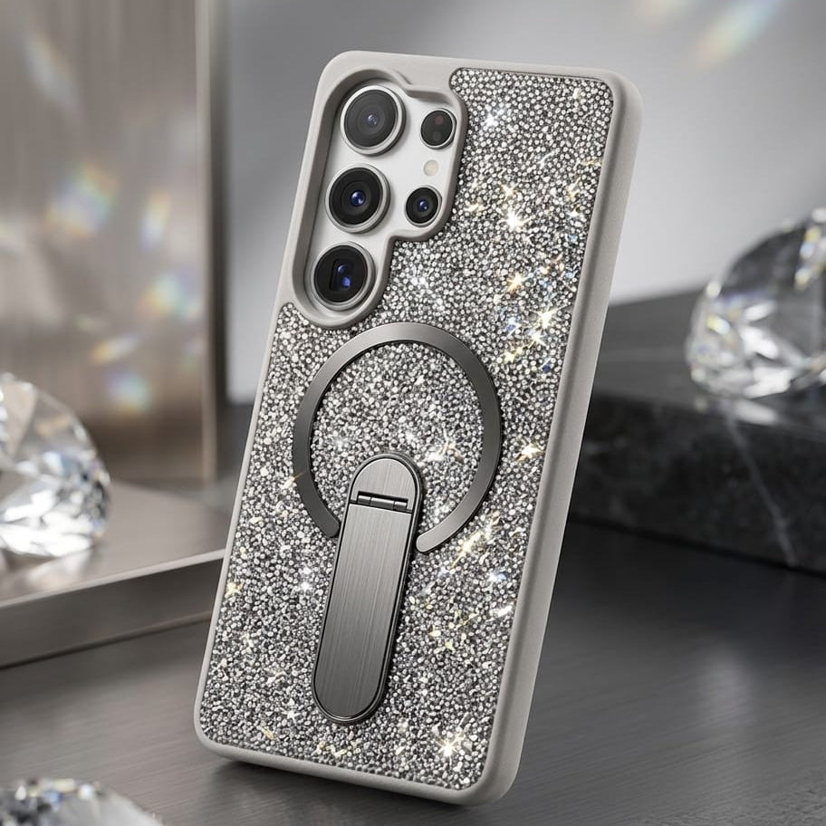 Luxury Diamond Glitter Case with Magnetic Ring Kickstand For Samsung - Elite Phones