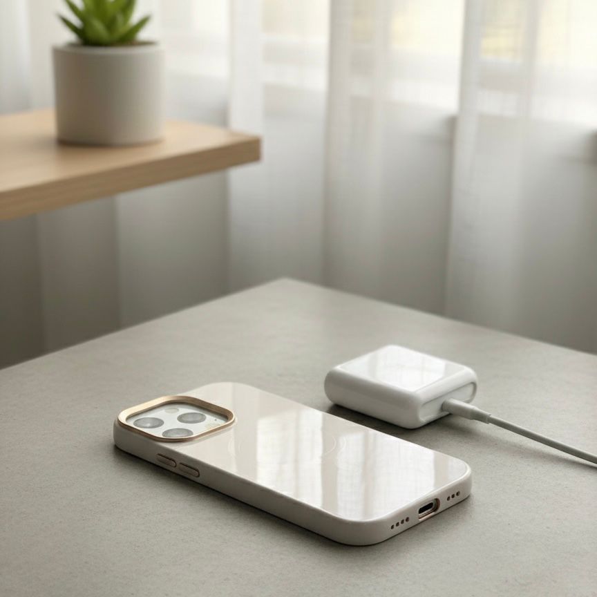 Luxury Glossy MagSafe Case with Metallic Gold Trim - Elite Phones