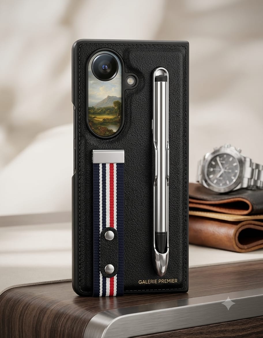 Luxury Leather Case with Built-In Screen Protector, Stylus Pen, & Hand Strap for Galaxy Z Fold - Elite Phones