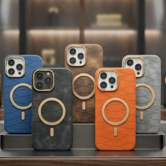 Luxury Magnetic Leather Case with Gold Accents - Elite Phones
