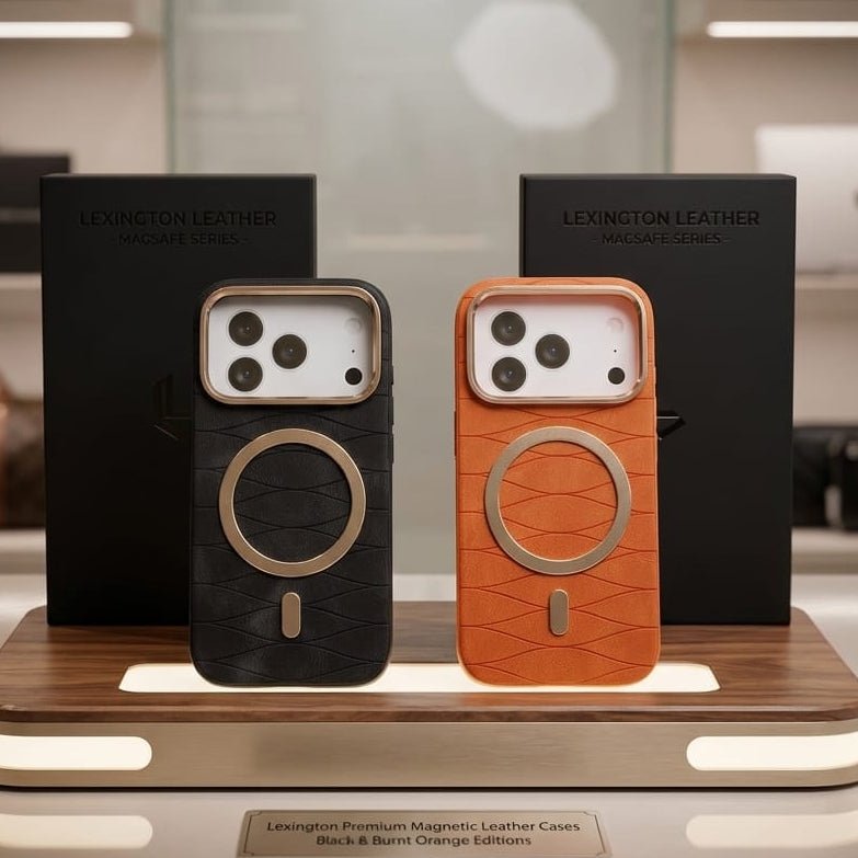 Luxury Magnetic Leather Case with Gold Accents - Elite Phones