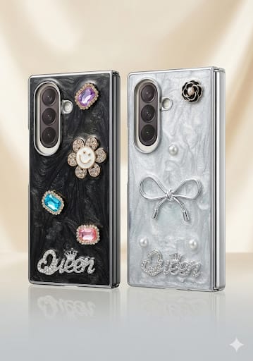 Luxury Marble Pearl Diamond Foldable Phone Case - Elite Phones
