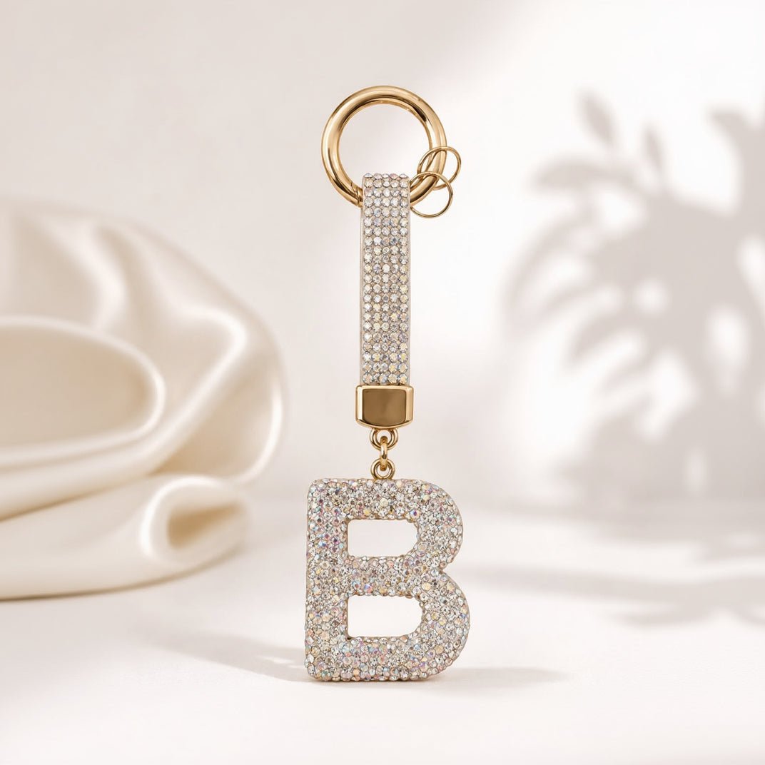 Luxury Rhinestone Initial Letter Keychain – Sparkling "Y" Bag Charm & Keyring - Elite Phones