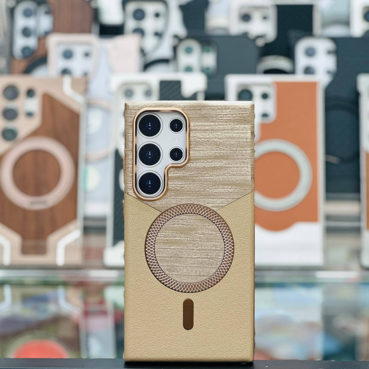 Magnetic half leather half shining - Elite Phones