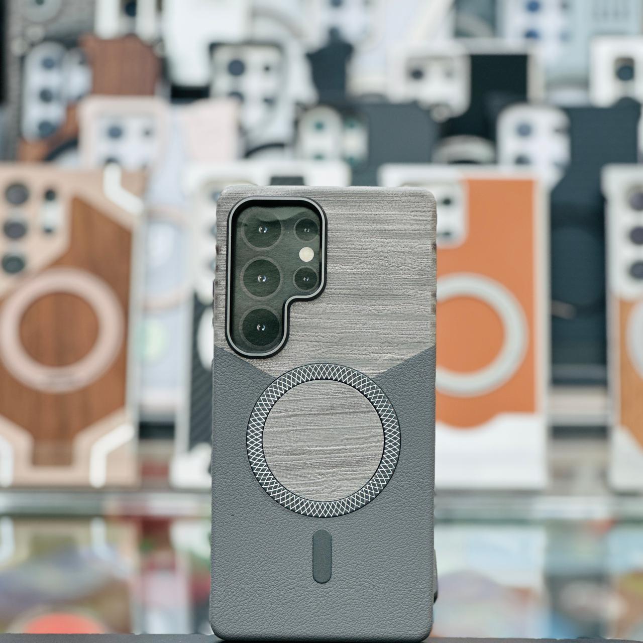 Magnetic half leather half shining - Elite Phones