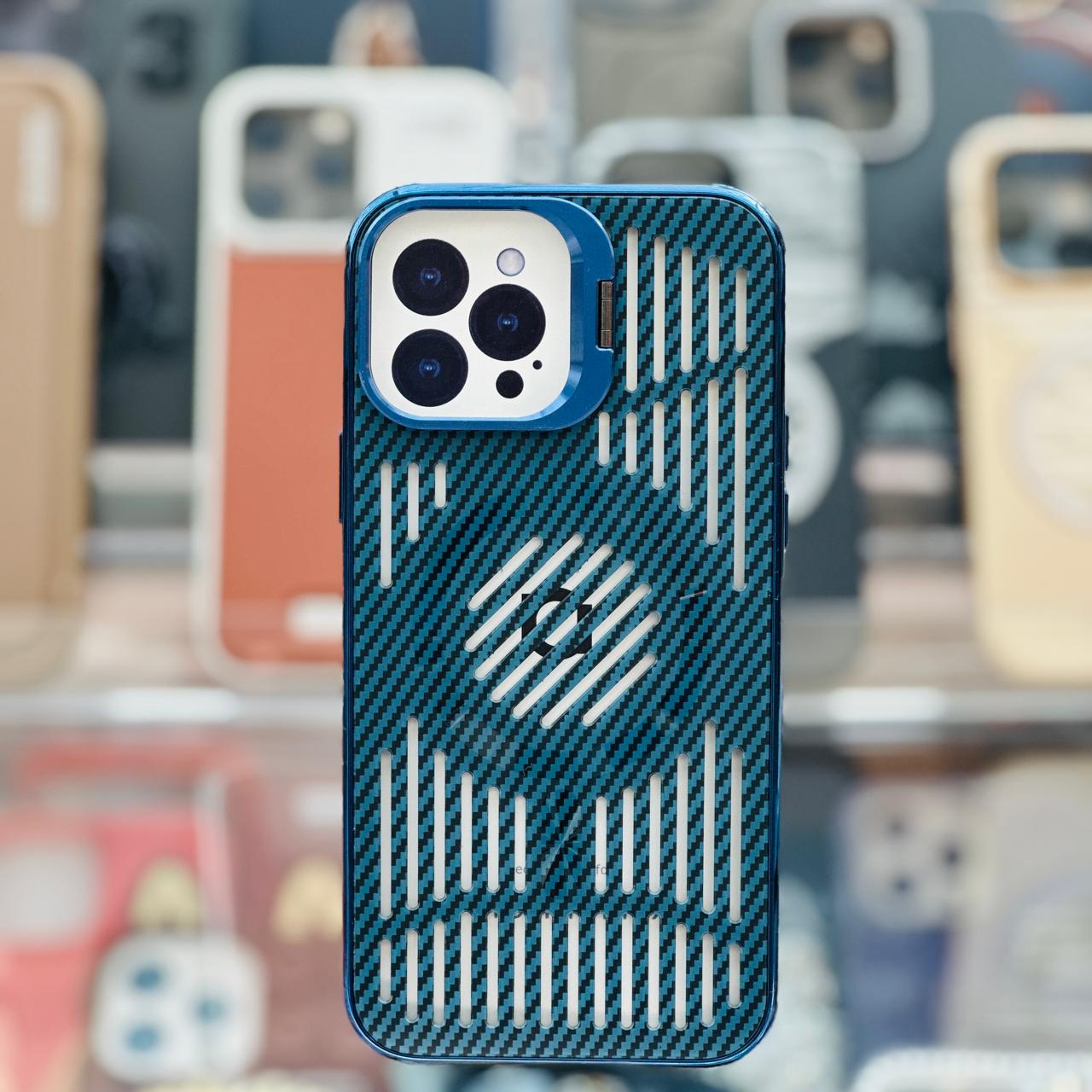 Magsafe Carbon Fiber Case With Camera Stand Net Design - Elite Phones