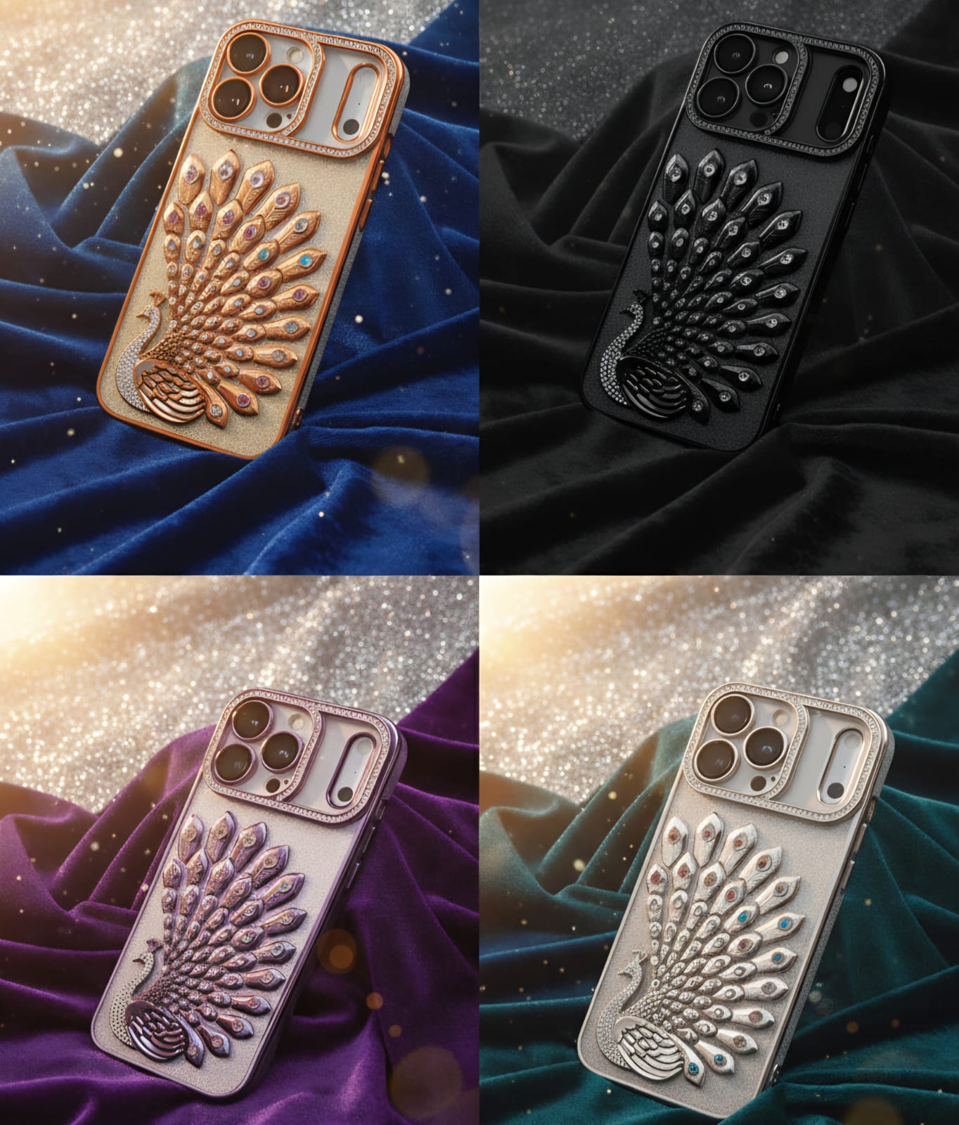 Majestic Peacock 3D Embossed Luxury Case - Elite Phones