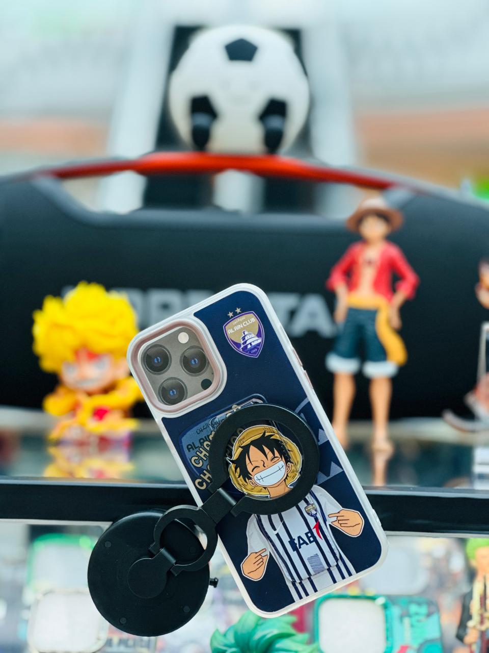 Matt Transparent Case With Hand Strap&Stand Luffy With Alain logo - Elite Phones