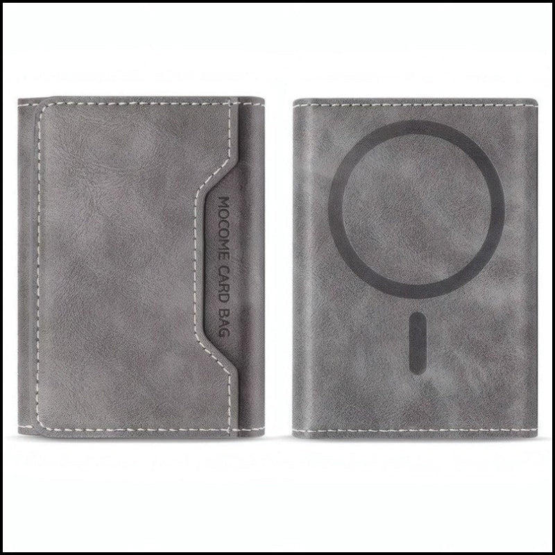 MOCOME Premium Tri-Fold Magnetic Leather Card Wallet (MagSafe Compatible) - Elite Phones
