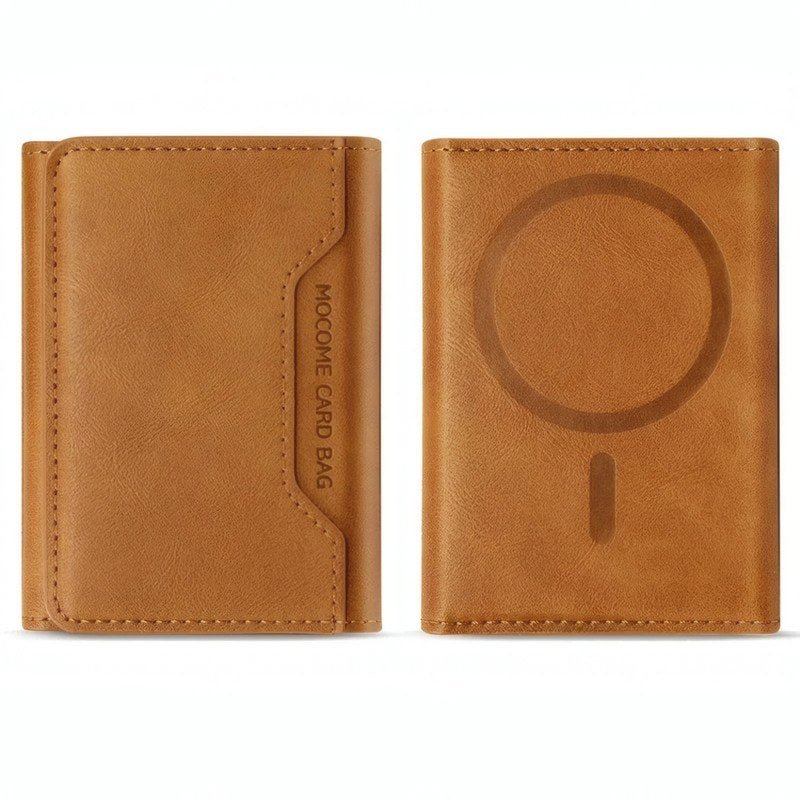 MOCOME Premium Tri-Fold Magnetic Leather Card Wallet (MagSafe Compatible) - Elite Phones