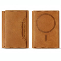 MOCOME Premium Tri-Fold Magnetic Leather Card Wallet (MagSafe Compatible) - Elite Phones