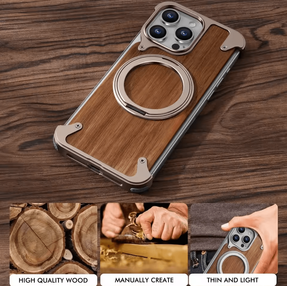 Moobifi Aluminum & Wood Case With MagSafe - Elite Phones